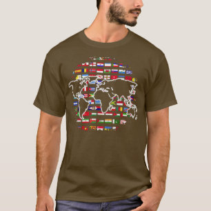 T-shirt Carte du monde international Voyage Cartographie T