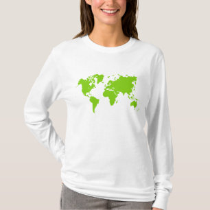 T-shirt Carte du monde - Martian Green