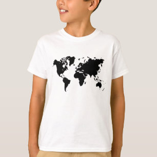 T-shirt Carte du monde - Noir