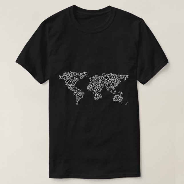 T-shirt Carte du monde noir (Design devant)
