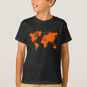 T-shirt Carte du monde - Orange