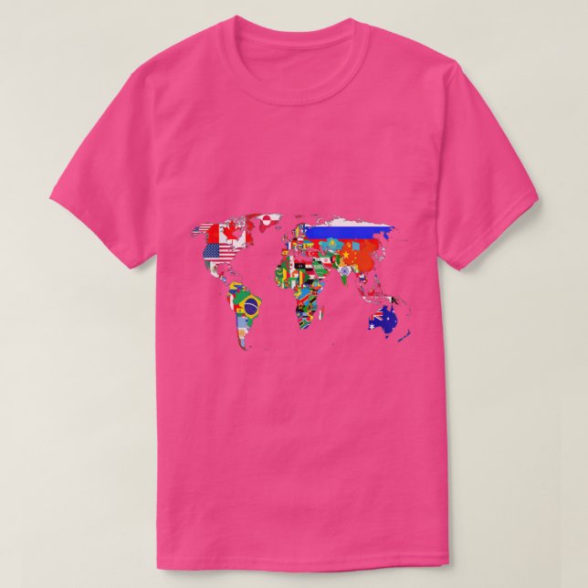 T-shirt Carte du monde Pays Drapeau Atlas gigapixelstandar (Design devant)