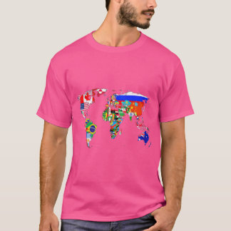 T-shirt Carte du monde Pays Drapeau Atlas gigapixelstandar