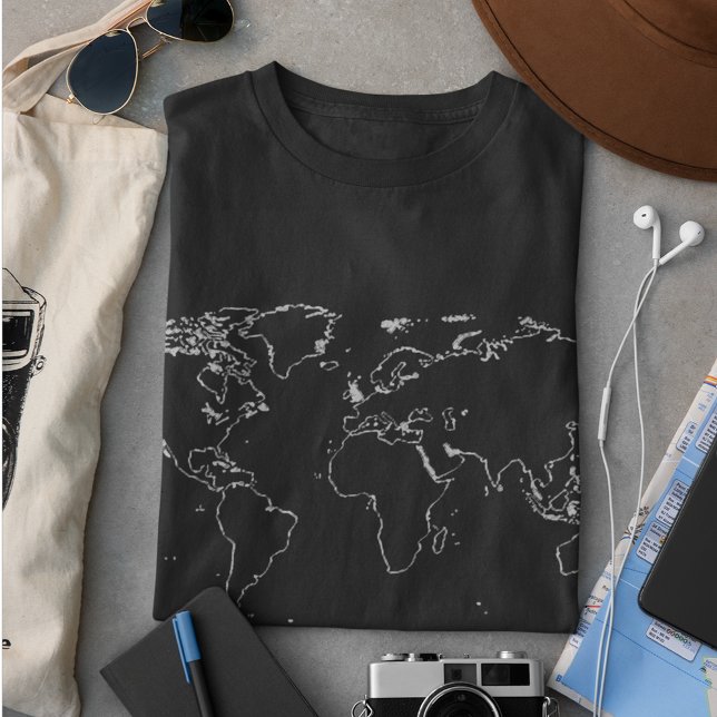 T-shirt carte du monde, planisphère (Créateur téléchargé)