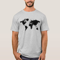 carte du monde simple noir