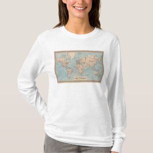 T-shirt Carte du monde sur la projection de Mercator