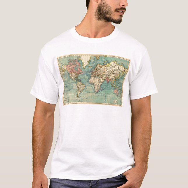 T-shirt Carte du monde vintage (Devant)