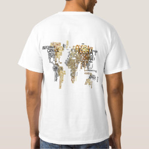 T-Shirt Carte du Monde Vintage, Géographie Artisti