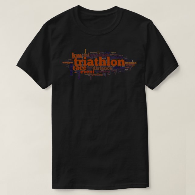 T-shirt Carte du mot triathlon (Design devant)