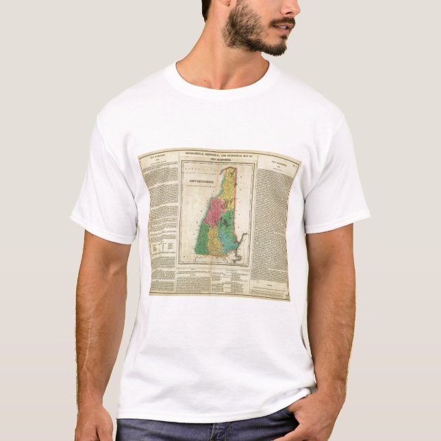 T-shirt Carte du New Hampshire (Devant)