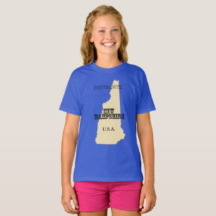 T-shirt - Carte du New Hampshire avec la ville