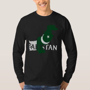 T-shirt Carte du Pakistan Drapeau Fier Patriote pakistanai