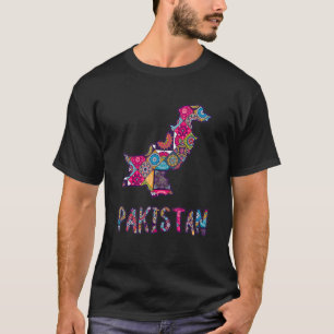 T-shirt Carte du Pakistan remplie d'art de camion pakistan