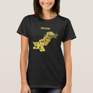 T-shirt carte du Pakistan symboles pakistanais culture et 