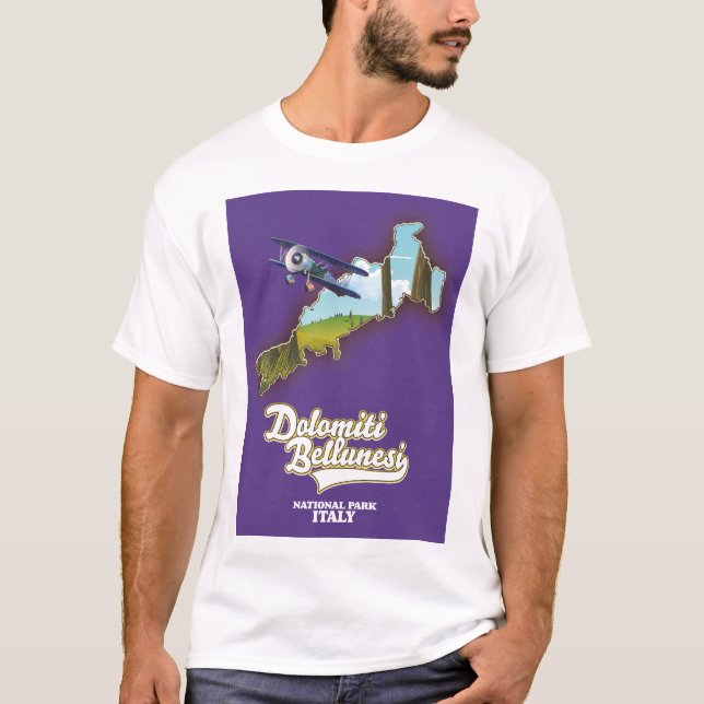 T-shirt carte du parc national de dolomiti bellunesi (Devant)
