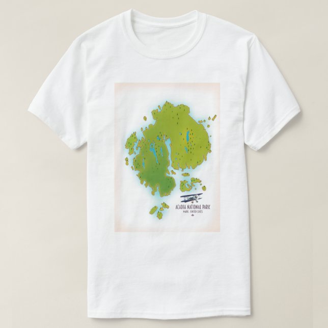 T-shirt Carte du parc national de l'Acadie, Maine Plan du  (Design devant)