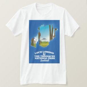 T-shirt carte du parc national de loch lomond et des tross