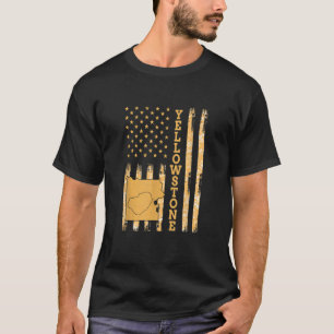 T-shirt Carte du parc national de Yellowstone Amérique Éta