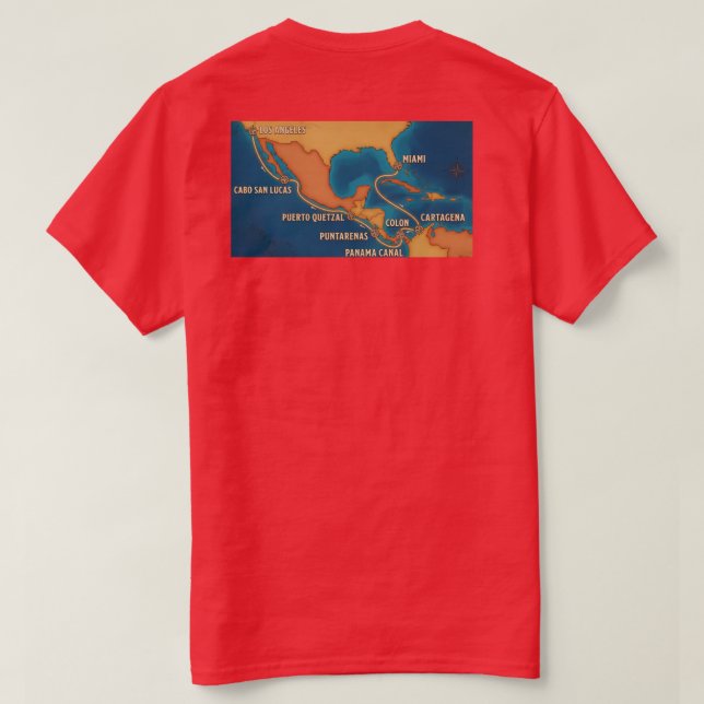 T-shirt Carte du parcours du canal (Design dos)