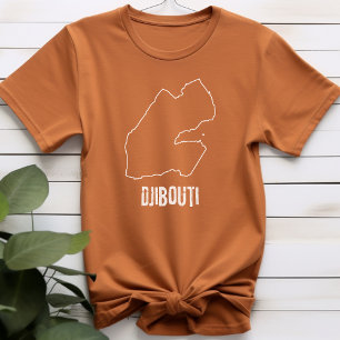 T-shirt Carte du pays Djibouti Ligne frontière de la natio