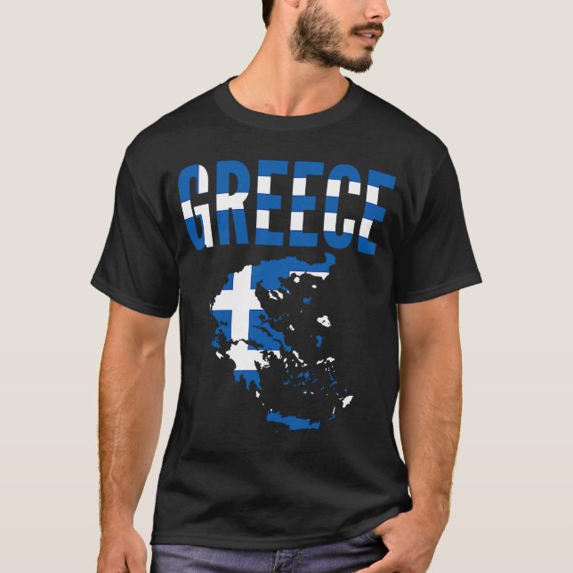 T-shirt Carte du pays grec (Devant)