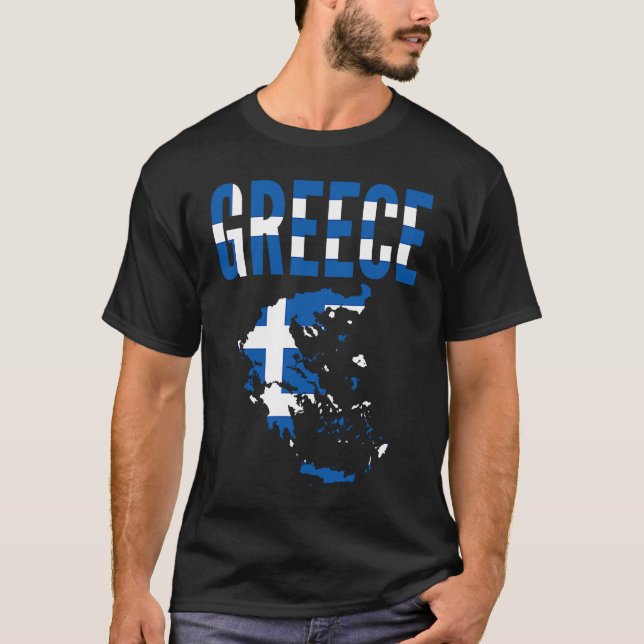 T-shirt Carte du pays grec (Devant)