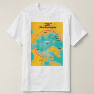 T-shirt Carte du pôle nord de la région arctique