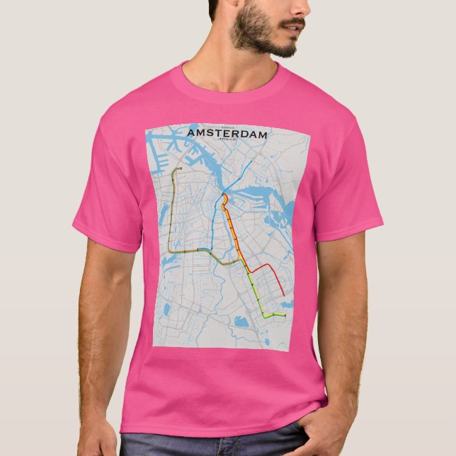T-shirt Carte du réseau d'Amsterdam (Devant)