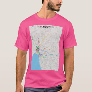 T-shirt Carte du réseau de Melbourne