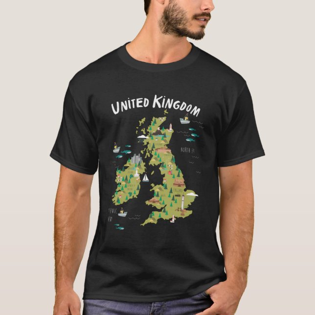 T-shirt Carte du Royaume-Uni (Devant)