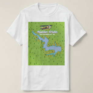 T-shirt Carte du Royaume-Uni Kielder Water Northumberland