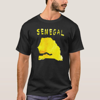 T-shirt Carte Du Sénégal Carte Colorée Aquarelle Illustrat