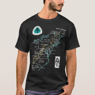T-shirt Carte du sentier national Pittoresque des Appalach