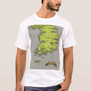 T-shirt Carte du style vintage sud-coréen