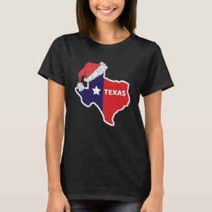T-shirt Carte du Texas avec Noël Noël Noël Noël Hommes Fem