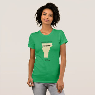 T-shirt - Carte du Vermont avec la ville