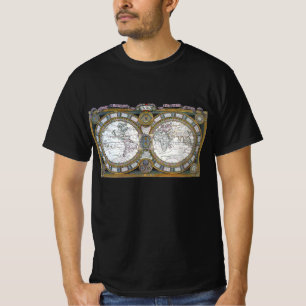 T-shirt Carte du Vieux Monde par Claude Auguste Berey