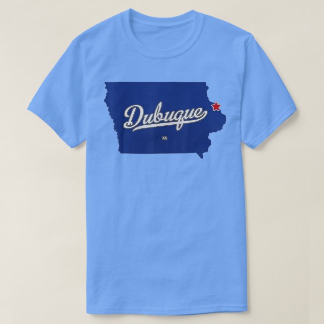 T-shirt Carte Dubuque Iowa IA (Design devant)