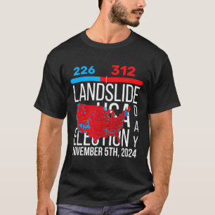 T-shirt Carte électorale 2024 Vote final 312 Trump Landsli