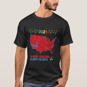 T-shirt Carte électorale de Noël 2024 Election Trump Famil
