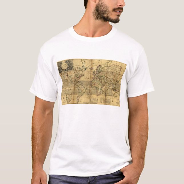 T-shirt Carte entière du monde par la poule de Herman (Devant)