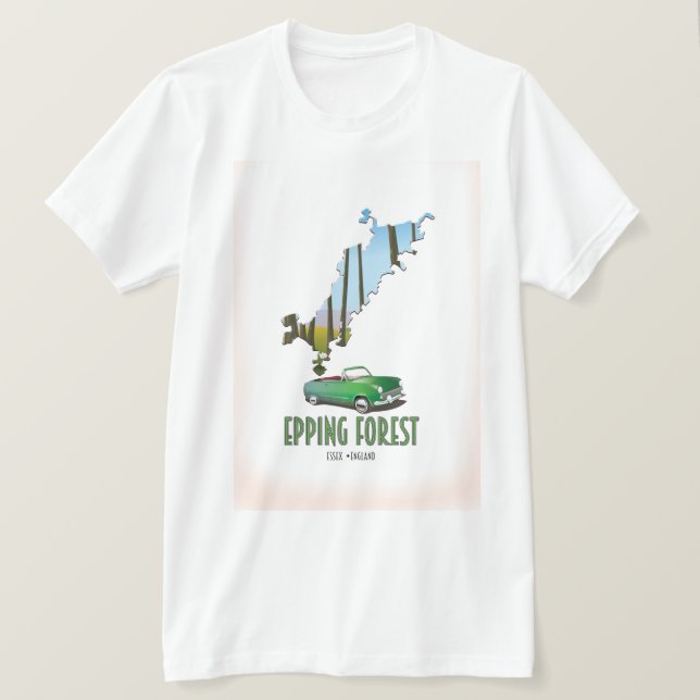 T-shirt Carte Epping Forest Essex England (Design devant)