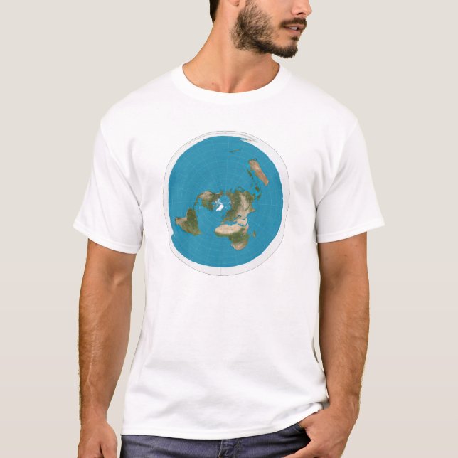 T-shirt Carte équidistante azimutale (Devant)
