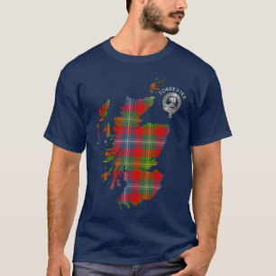 T-shirt Carte et blason du tartan du clan Forrester