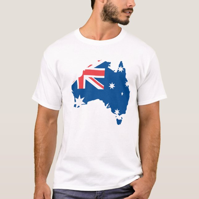T-shirt Carte et drapeau australiens (Devant)