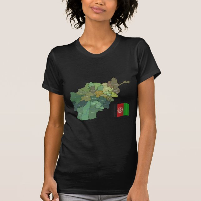 T-shirt Carte et drapeau de l'Afghanistan (Devant)