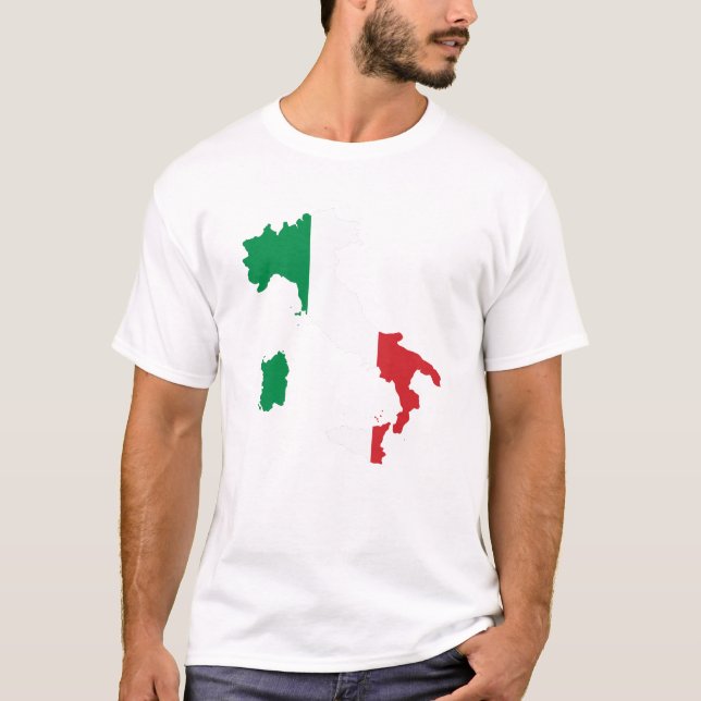 T-shirt Carte et drapeau de l'Italie (Devant)