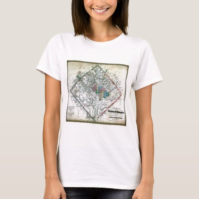 T-shirt Carte et drapeau de Washington DC (Devant)