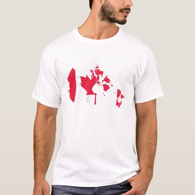 T-shirt Carte et drapeau du Canada (Devant)