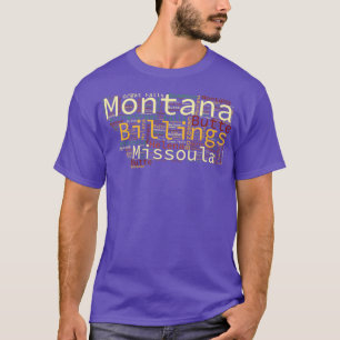 T-shirt Carte et villes du Montana